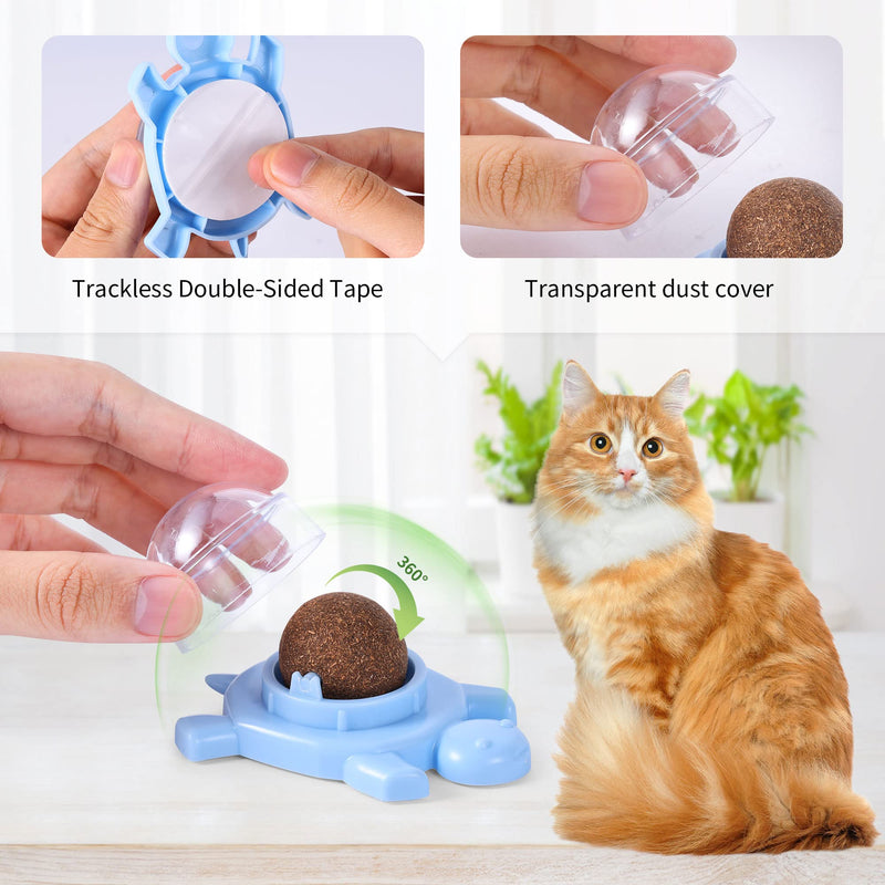 GBSYU Catnip Ball ‖ Catnip Balls for Cats Wall: silvervine for Cats, 3-Piece Silvervine Catnip Cat Toys for Indoor Cats, Edible Cat nips Organic Ball, Cute Silvervine Cat Toy 3PCS - PawsPlanet Australia