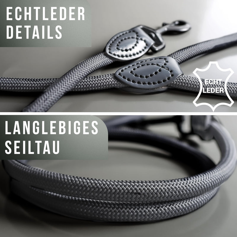 ne&no rope leash for dogs 1.2 m I training leash I dog leash robust I round lead, braided I hand strap I rope leash dog I city leash I dog leash (ANTHRACITE, 120 cm) ANTHRACITE - PawsPlanet Australia