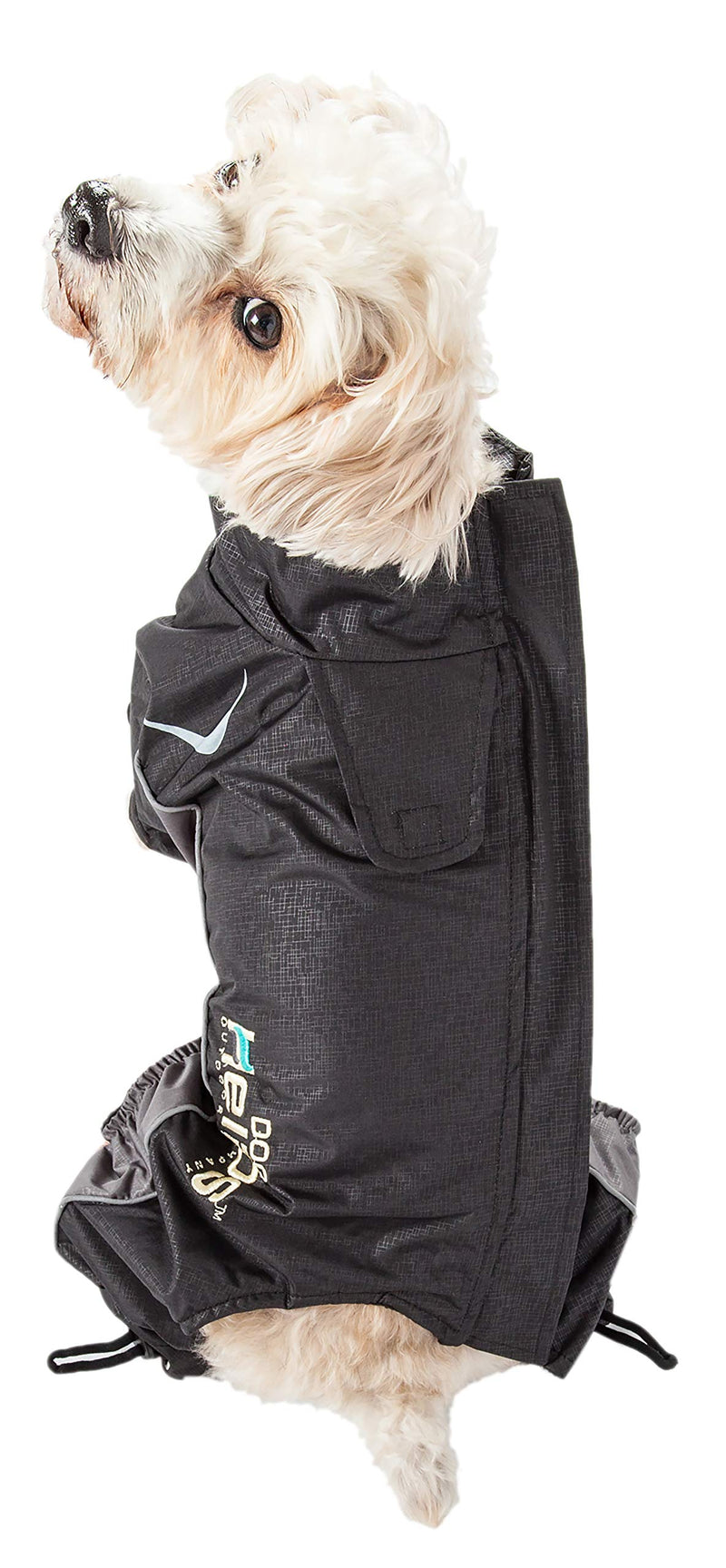 DOGHELIOS 'Blizzard' Full-Bodied Comfort-Fitted Adjustable and 3M Reflective Winter Insulated Pet Dog Coat Jacket w/ Blackshark Technology, Small, Black - PawsPlanet Australia