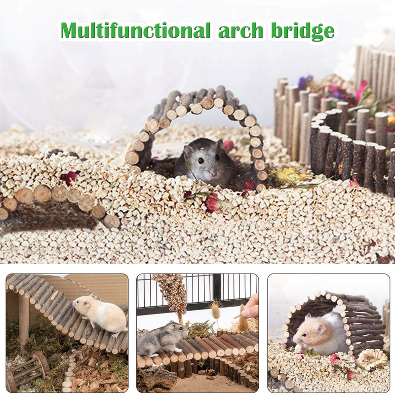 Elipark Small Animal Activity Toy Hamster Houses Hideouts Wooden Rat Playground Platform with Ladders Bridge for Chinchilla, Guinea Pigs, Gerbil, Parrots, Dwarf Mice,and Other Small Animals - PawsPlanet Australia