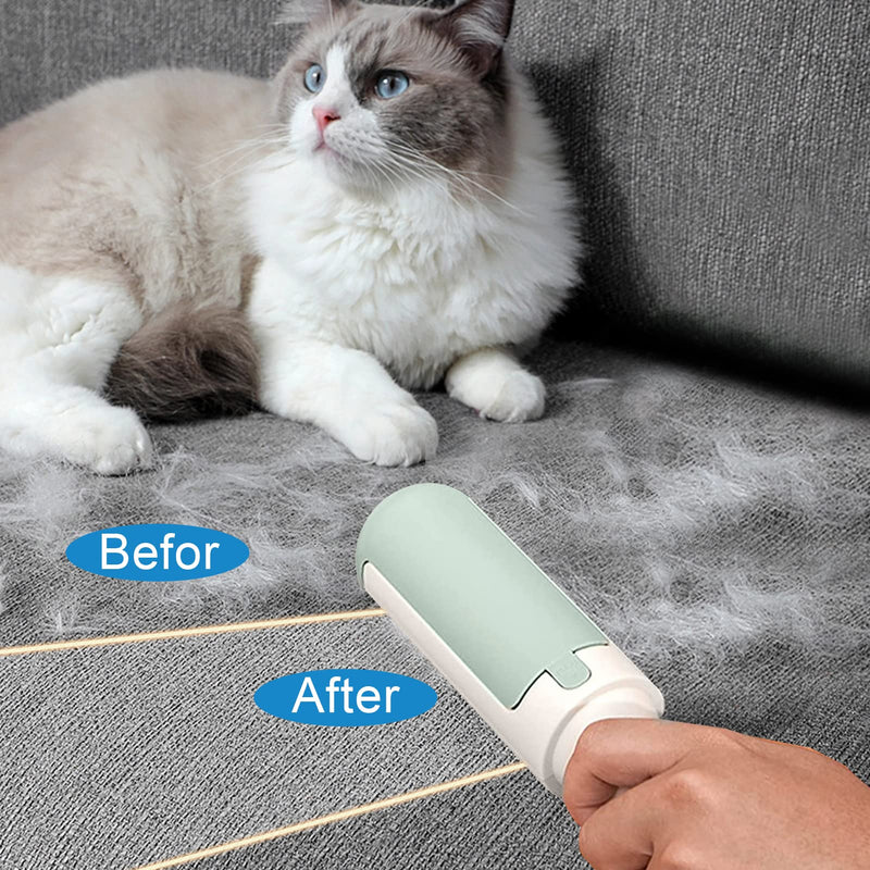 Reusable lint roller - lint roller, reusable - lint roller, animal hair with non-slip handles, washable, self-cleaning, for hair, lint, dust for sofa, bed, carpet, scratching post. (green) - PawsPlanet Australia