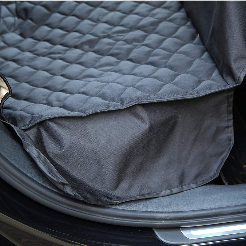 PEPEMAMA pet car seat cover with hammock option -Waterproof Material-Side Flaps Protector-Nonslip Backing with Seat Anchors-Fits Most Vehicles, Trucks and SUVs.Black 58"L x 54"W. - PawsPlanet Australia