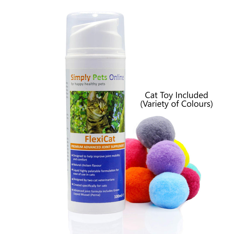 Cat Joint Supplement - Natural Antioxidants, Promotes Mobility in Cats - Plus Colourful Ball Toy - PawsPlanet Australia