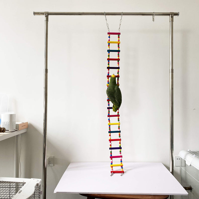 Bird Parrot Toys Ladders Swing Chewing Toys Hanging Pet Bird Cage Accessories Hammock Swing Toy for Small Parakeets Cockatiels, Lovebirds, Conures, Macaws, Lovebirds, Finches 48 inch 18 ladders - PawsPlanet Australia