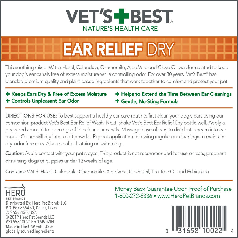 Vet's Best Dry Ear Relief for Dogs, 4 oz - PawsPlanet Australia