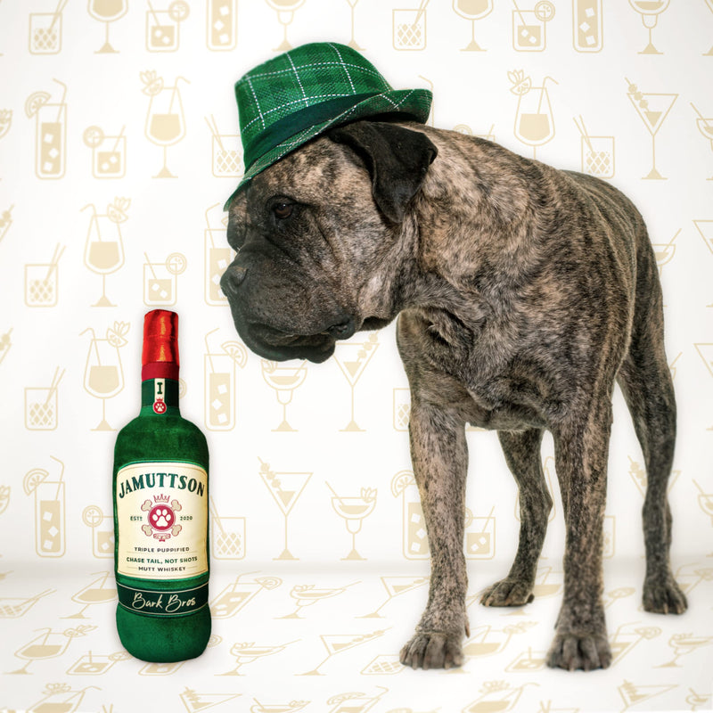 Bark Bros - Jamuttson Dog Toy - Plush Squeaky Dog Toys Funny Drink Parody - Alcohol Dog Toy - Dog Birthday Toy - Cute Dog Toys - Whiskey Dog Toy - Puppy Gifts - Puppy Stuff - Dog Stuff Large - PawsPlanet Australia