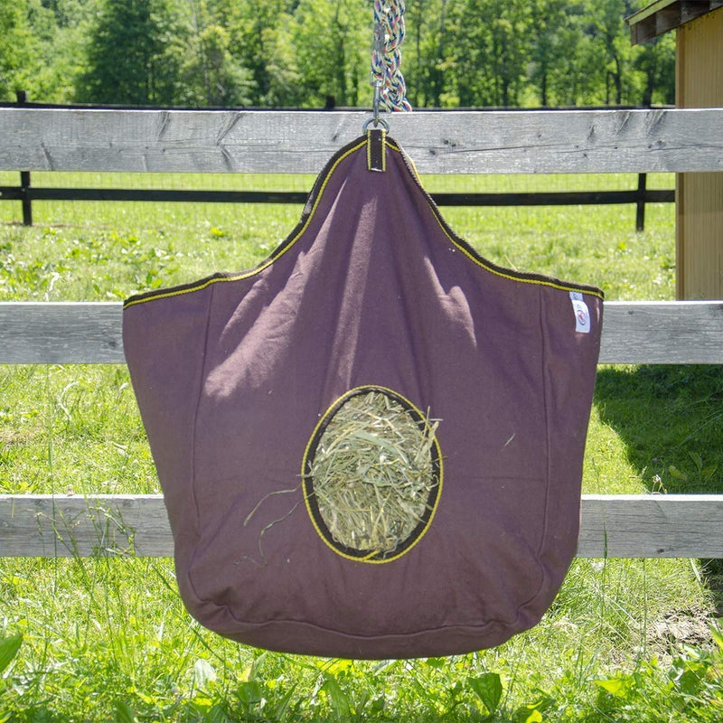 Derby Originals Large D-Ring Canvas Horse Hay Bag with Extra Wide Gusset and Six Month Warranty Black - PawsPlanet Australia