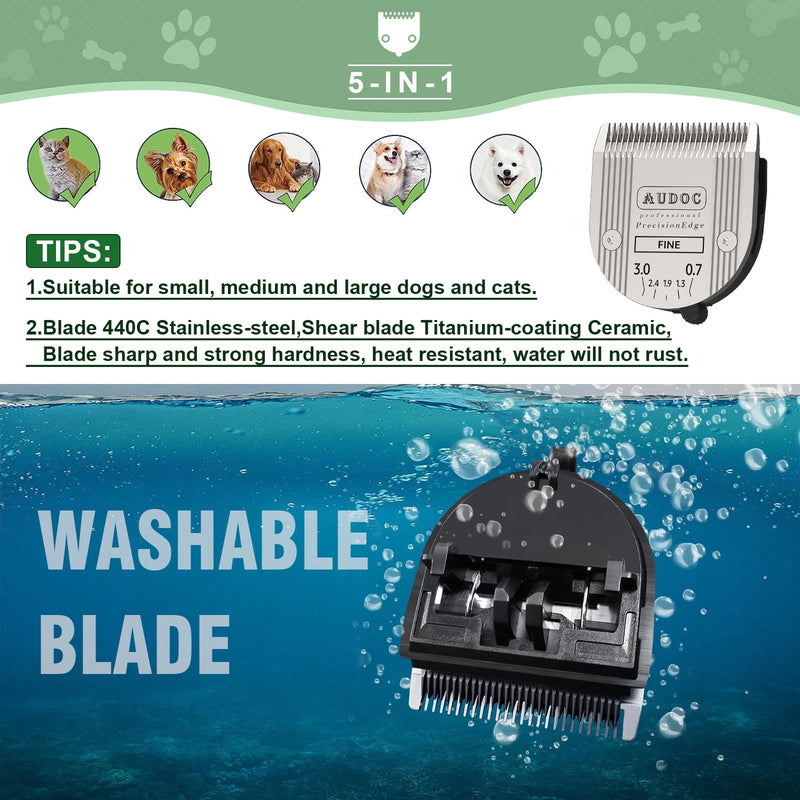 Animal 5-in-1 Adjustable Fine Blade, Cutting Length 0.7-3mm, Compatible with Wahl/Moser Arco, Bravura, Chromado, Creativa, Figura and Motion, 1 Piece - PawsPlanet Australia