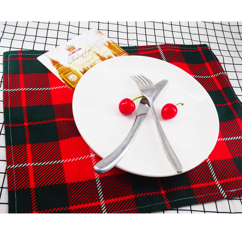 MOCSONE Placemats, Red Buffalo Set of 4 Heat-Resistant | Waterproof Washable Woven Table Mats for Kitchen, Coffee Room, Holiday Parties and Christmas Dinning Decoration - PawsPlanet Australia