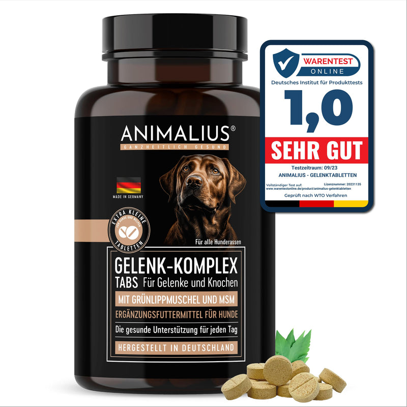Animalius® joint tablets for dogs extra small [FOR ALL dog breeds] - with green-lipped mussel, MSM & devil's claw - tested dog tablets for normal bones and joints - 120 pieces [preventive] - PawsPlanet Australia