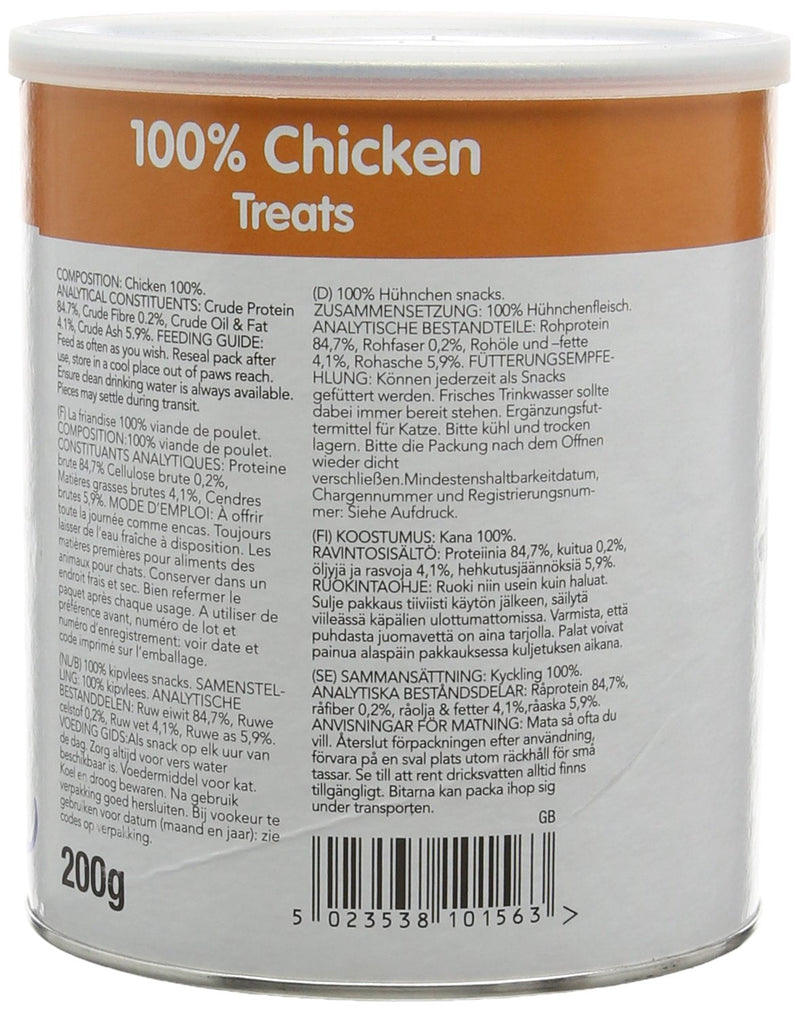 thrive Cat 100% Chicken Treats Maxitube, 200g - PawsPlanet Australia