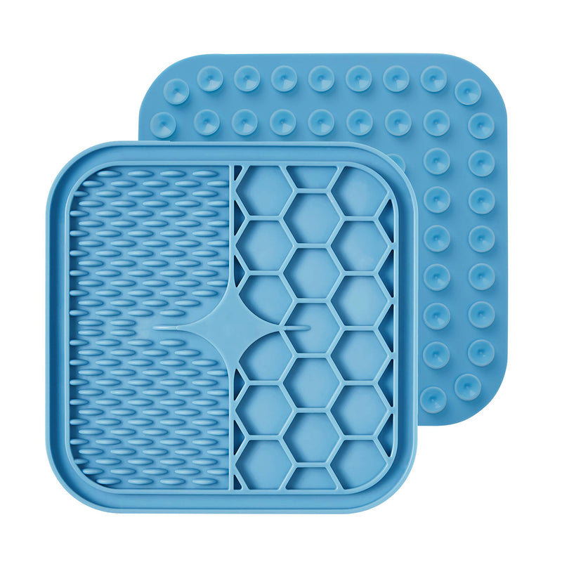 Lick Mat for Dogs 15x15 cm : Food-grade Silicone : Suction cups for grooming and showering : Slow Release Dog Feeding Mat : Use with Peanut Butter and treats - PawsPlanet Australia