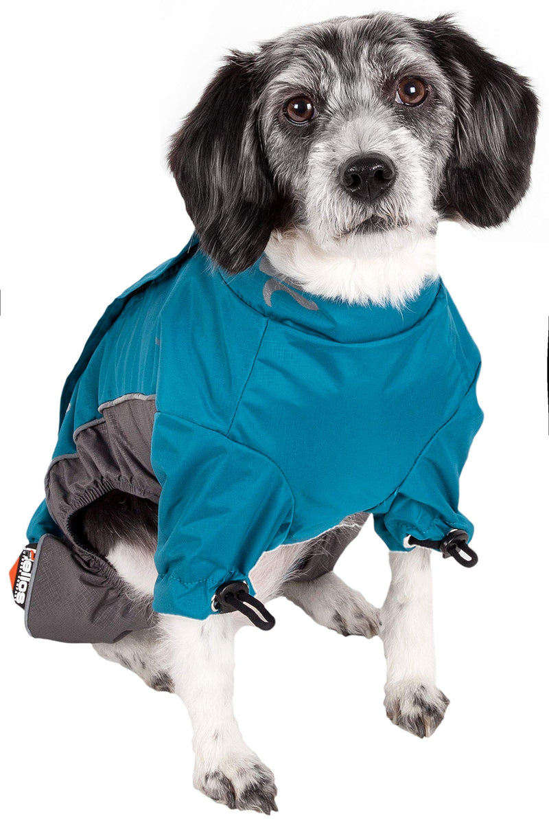 [Australia] - DOGHELIOS 'Blizzard' Full-Bodied Comfort-Fitted Adjustable and 3M Reflective Winter Insulated Pet Dog Coat Jacket w/ Blackshark Technology, Small, Blue 