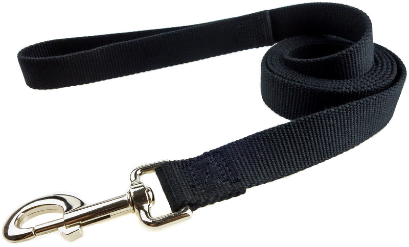 [Australia] - Organic Black Bamboo Dog Leash and Collar for Medium and Large Dogs (Large, Black) 