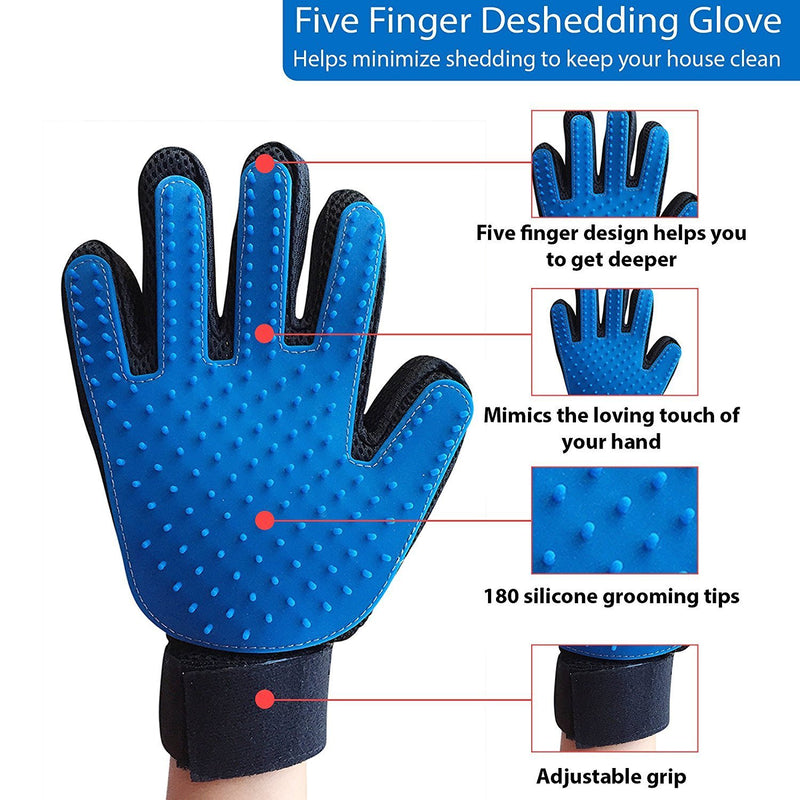 [Australia] - For Dog Premium Pet Grooming Glove Brush Deshedding Glove Pet Massage Tool Premium Quality 