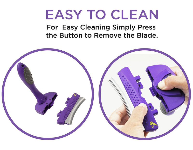 Hertzko Self Cleaning Deshedding Comb Dramatically Reduces Shedding up to 95% – Suitable for Small, Medium, Large, Dogs and Cats, with Short to Long Hair - PawsPlanet Australia