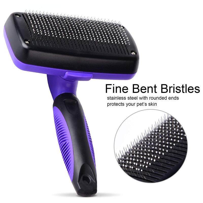 PetiFine Self Cleaning Brush - Pet Grooming Tool Removes Loose Undercoat, Mats and Tangled Hair Gently - Easy to Comb for Dogs and Cats with Long or Short Hair - PawsPlanet Australia