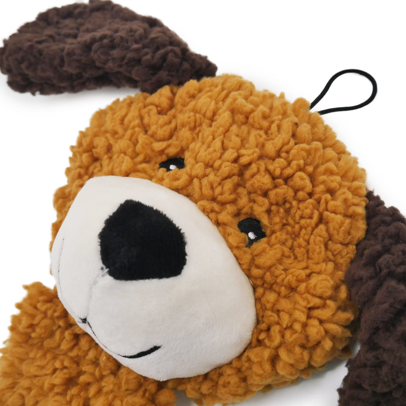 AROMADOG Rescue Big Head Stuffingless Flattie, Calming Lavender Plush Dog Toy For All Dogs, Brown, 20cm x 19cm - PawsPlanet Australia