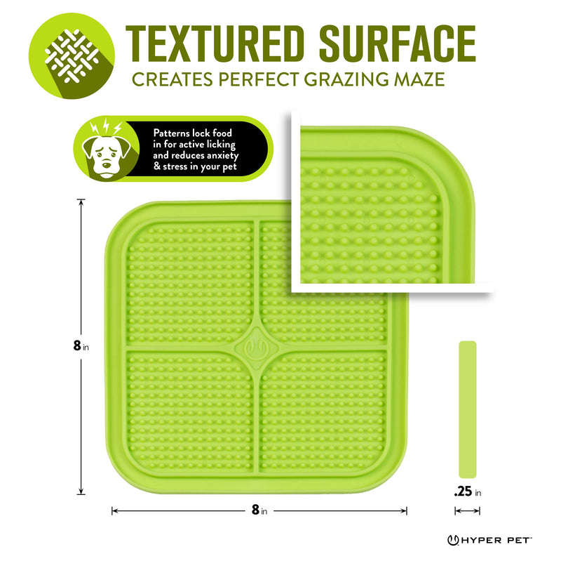Hyper Pet IQ Treat Mat | Made in USA | Dog Lick Mat & Fun Alternative to Slow Feeder Dog Bowls, Snuffle Mat for Dogs, and Dog Puzzle Toys | Calming Mat for Dog Anxiety Relief | Just Add Healthy Treats S/M Green - PawsPlanet Australia
