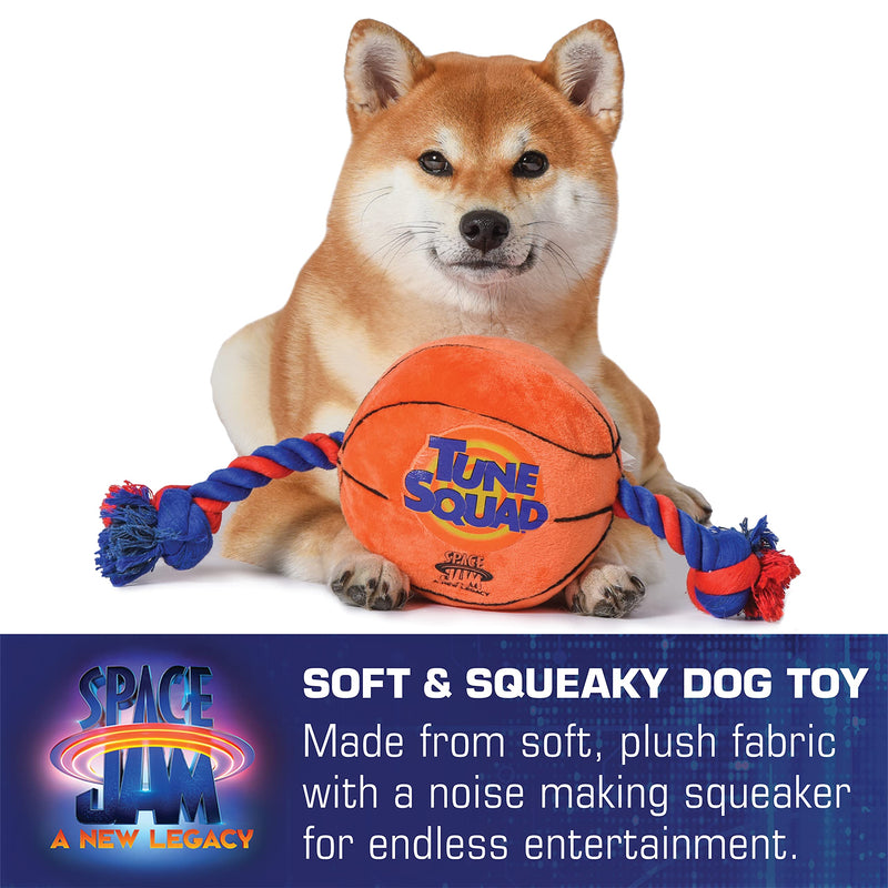 LOONEY TUNES Space Jam 2 Tune Squad Toys, Basketball Dog Toys, Dog Balls, Dog Toy Balls, Dog Rope Toy, Dog Squeak Toys from Looney Tunes Space Jam 2 - Warner Bros Dog Toys - Looney Tunes Toys Basketball Rope - PawsPlanet Australia