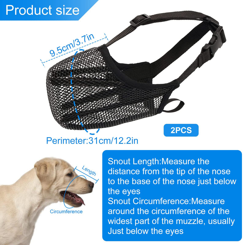 Delamiya 2 pieces muzzle for dogs, muzzle for medium dogs with rounded mesh, mesh dog muzzle, dog muzzle for small, medium and large dogs prevents biting, chewing and barking (L) - PawsPlanet Australia