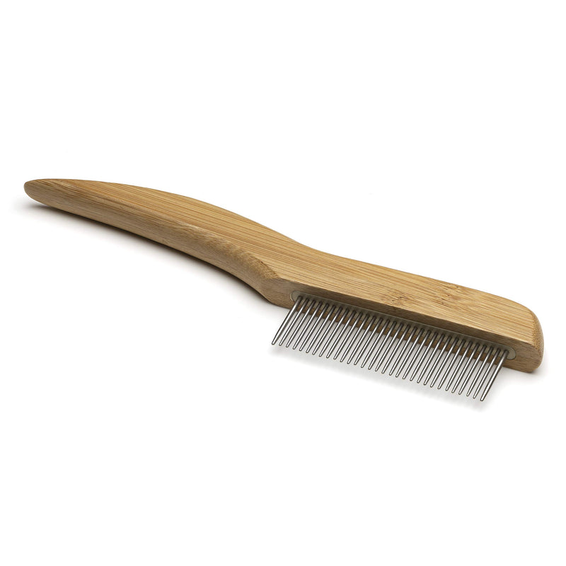 Mikki Bamboo Anti-Tangle Comb for Dog, Cat, Puppy with Medium and Long Hair Coats, Removes Knots, Matts and Tangles, Handmade from Natural Bamboo - PawsPlanet Australia