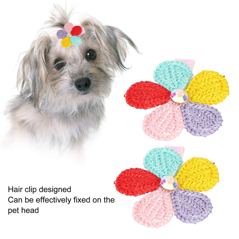 YOUTHINK Puppy Dog Hair Bows 20pcs Colorful Small Bowknot with Clip, Handmade Cat Hair Accessories Polyester Pet Grooming Products (A) A - PawsPlanet Australia