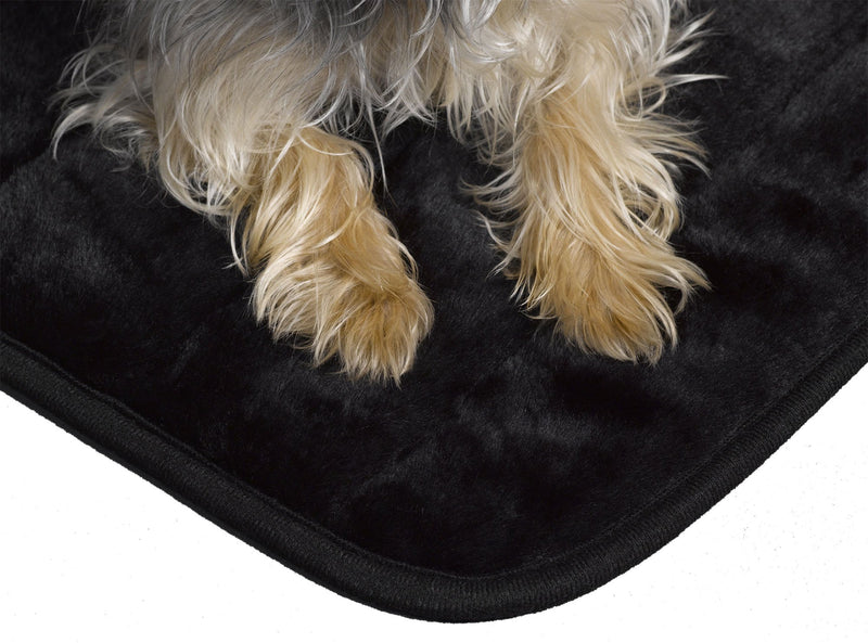 [Australia] - MidWest Quiet Time Pet Bed Deluxe Black Fur Pet Mat 30-Inch 