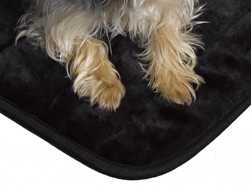 [Australia] - MidWest Quiet Time Pet Bed Deluxe Black Fur Pet Mat 36-Inch 