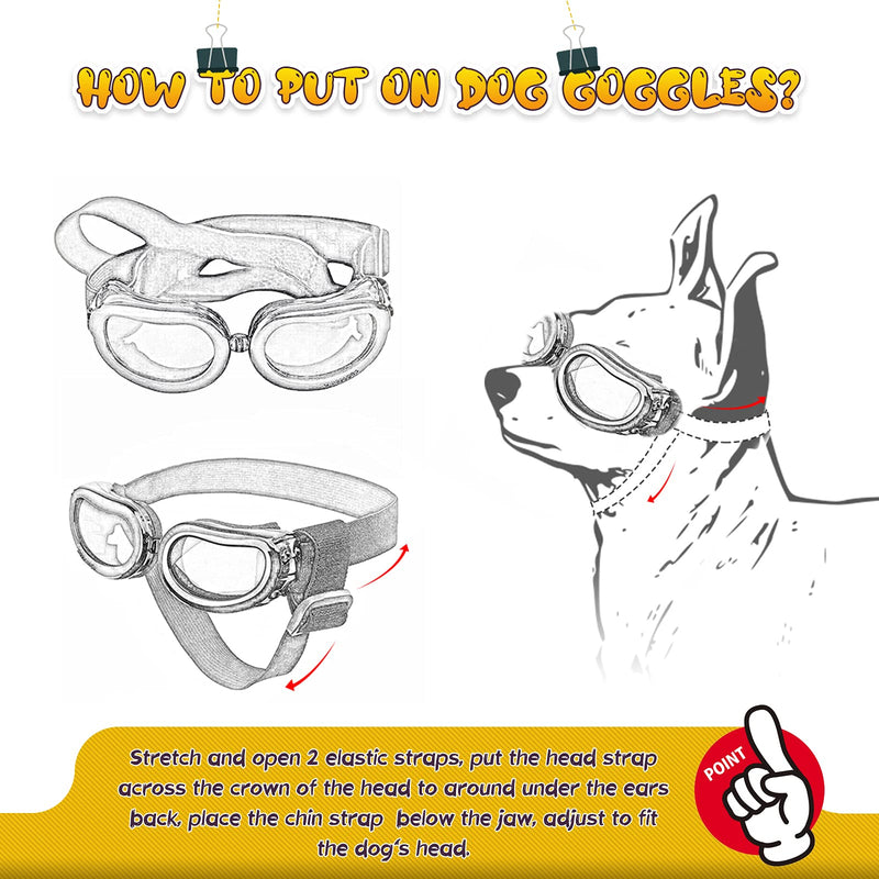 Enjoying Small Dog Goggles UV Protection Doggy Sunglasses Windproof Small Pet Glasses for Puppy Big Cat Eye Protective Black - PawsPlanet Australia