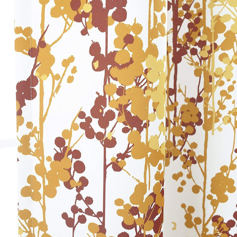 DriftAway Leah Abstract Floral Blossom Ink Painting Thermal Insulated Window Curtain Valance Rod Pocket 52 Inch by 18 Inch Plus 2 Inch Header Red Rust Orange Gold 1 Pack Red/Gray 52"x18" - PawsPlanet Australia