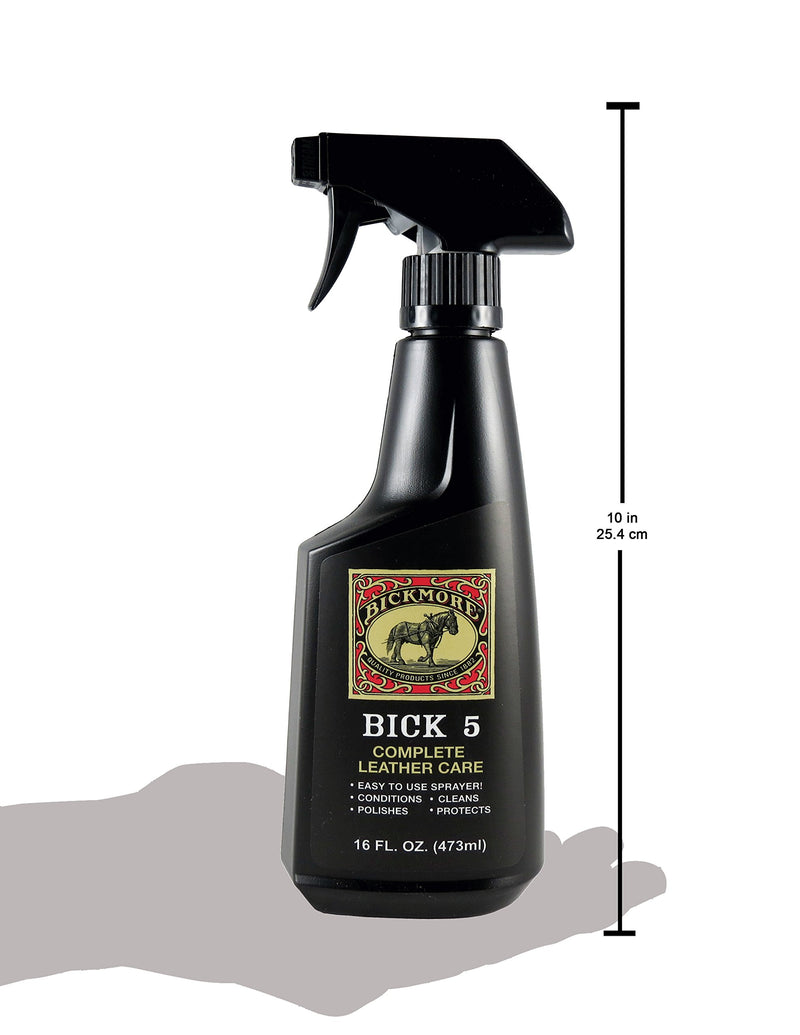 Bickmore Bick 5 Leather Cleaner & Conditioner Spray 16oz- Leather Conditioner Spray for Large Surfaces - Leather Couches, Furniture, Upholstery, Jackets, Handbags, Purses, Auto Interiors, Shoes, Boots 16 oz - PawsPlanet Australia