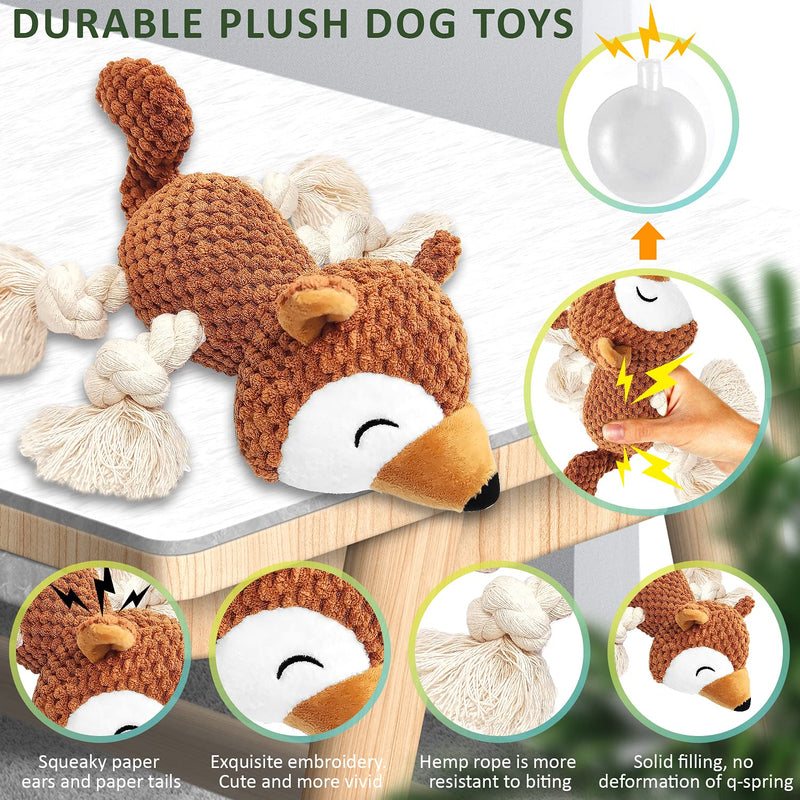 Sqinor Dog Toy Plush Squeaky Interactive Stable Toy for Large Small Dogs and Puppies - Cuddly Toy for Dogs (Squirrels) Squirrels - PawsPlanet Australia