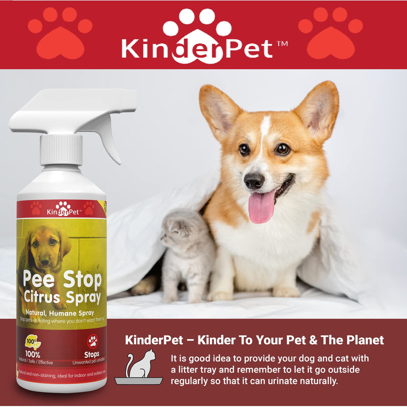 KinderPet 1 Litre Pee Stop Spray Urine Stop for Cat and Dog Repellent Stop Cats and Dogs Repeat Marking Indoors and Outdoors 100% Natural Enzyme Urine Destroyer - PawsPlanet Australia