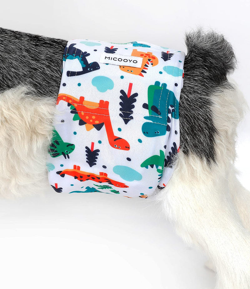 MICOOYO Washable Belly Bands for Male Dogs | Reusable Doggie Diapers | Absorbent Doggy Wraps with Adjustable Velco - Pack of 3 X-Small (7"-8" Wasit) Animals & Fruit & Cars - PawsPlanet Australia