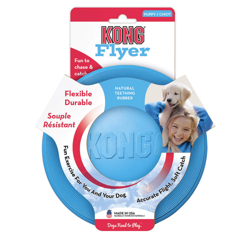 KONG - Puppy Flyer - Teething Rubber, Flying Disc Dog Toy - For Small Puppies (Assorted Colours) - PawsPlanet Australia