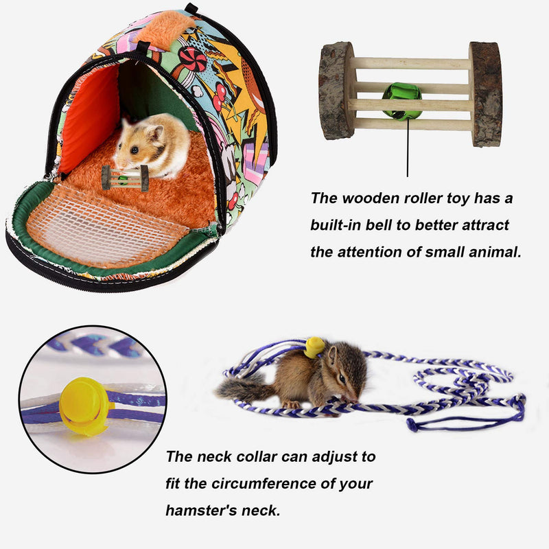 Tfwadmx Hamster Carrier Bag,Small Animal Portable Outgoing Travel Bag Breathable Cotton Nest Warm Hideout with Shoulder Strap Leash Chew Toy for Sugar Glider Hedgehog Rat Squirrel. - PawsPlanet Australia