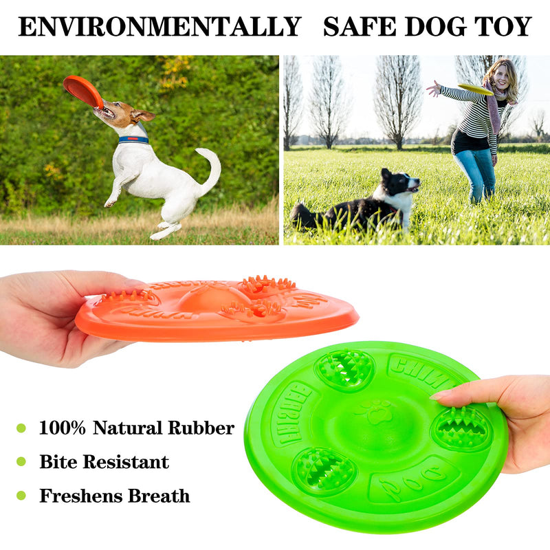 2 Pieces Flying Discs Interactive Dog Toys Rubber Flyer Puppy Chew Toys Durable Rubber Dog Toy Flying Disc Safe on Teeth for Small, Medium and Large Dogs (20 cm, Gear) 20 cm - PawsPlanet Australia