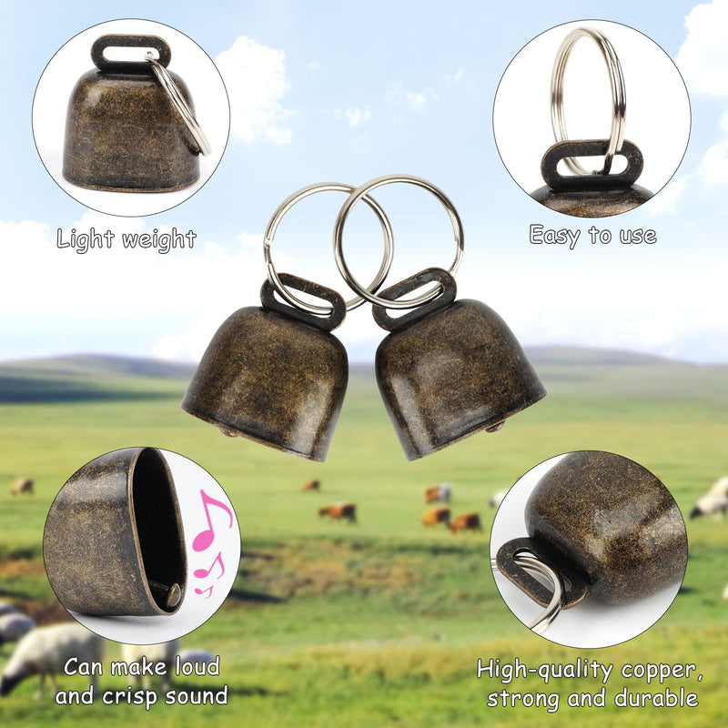 HYLYUN 5 Pack Goat Collars with Bells, Cow Horse Sheep Grazing Copper Bells and Adjustable Nylon Collar Set Pet Anti-Lost Loud Bronze Bell for Small Farm Animal Goat Sheep Cow Accessories - PawsPlanet Australia