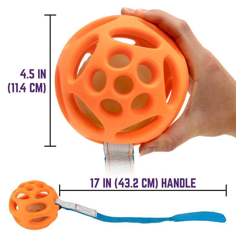 [Australia] - Chew King Fetch Balls Durable Natural Floating Dog Toy, Float and Glow Flyer, Squeaker Ball Dog Toy Flyer - 3.25" 