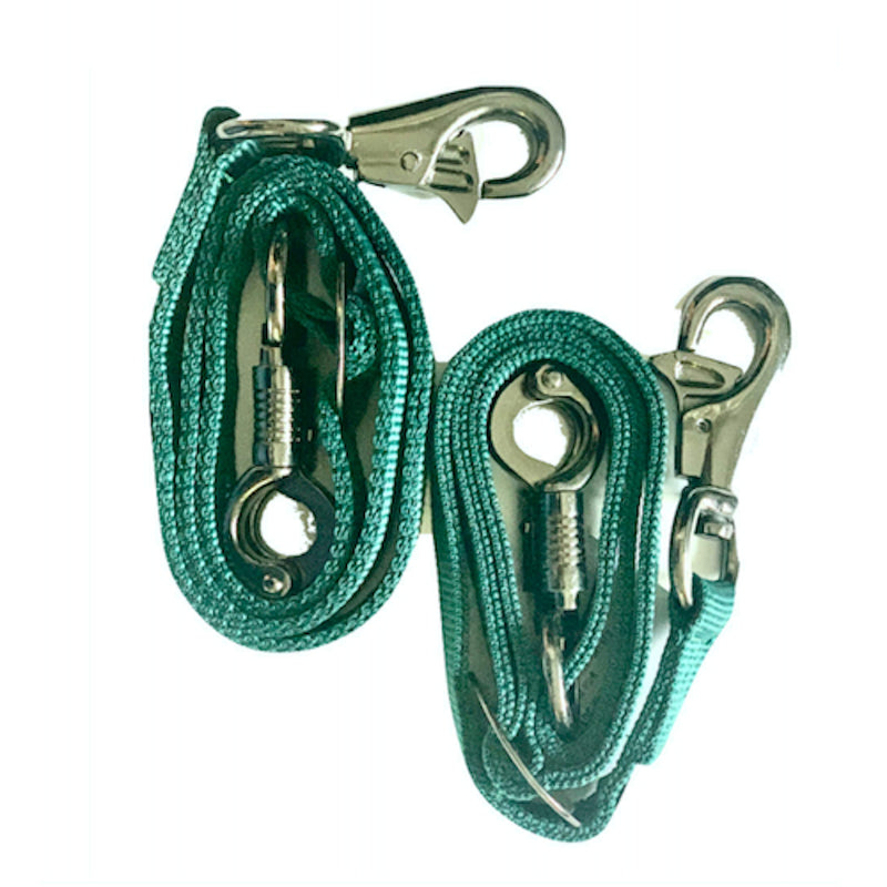 Majestic Ally Pack of 2, Double Thick Trailer Tie for Horse Haulage, Cross tie with Adjustable Buckle, Panic Snap and Bull Snap – 1 Inch by 36 Inch Hunter Green - PawsPlanet Australia