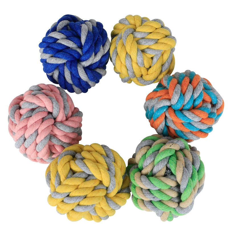 Puppy Rope Toys Washable Puppy Chew Toys Ropes Balls Interactive Toy Durable Dog Toy Ball 2.37" Diameter - PawsPlanet Australia