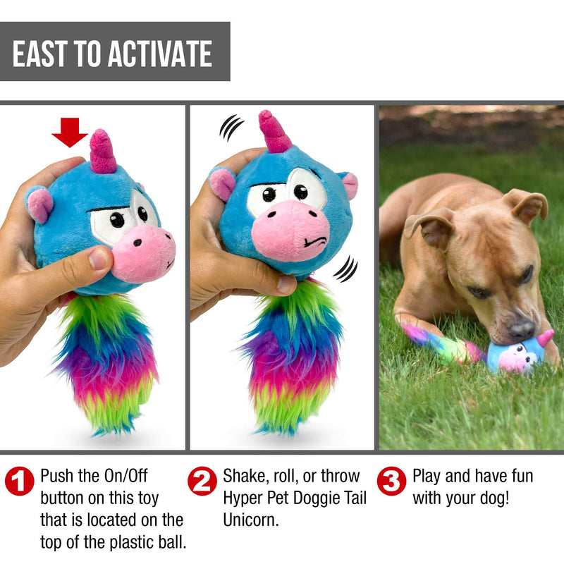 Hyper Pet Doggie Pal Unicorn Interactive Plush Dog Toys (Wiggles, Vibrates, and Barks – Dog Toys for Boredom and Stimulating Play) Full Unit - PawsPlanet Australia