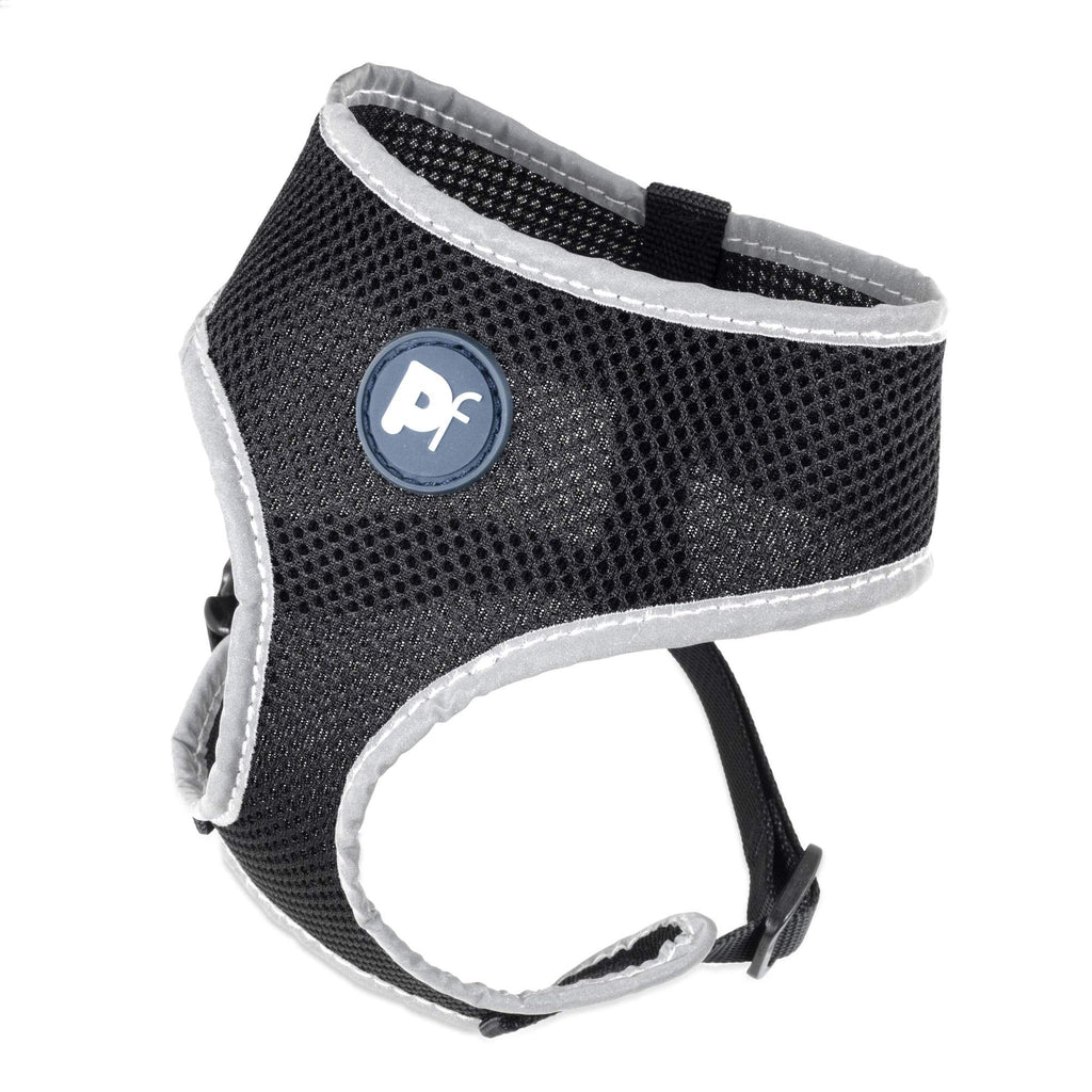 Petface comfort dog harness, reflective, MEDIUM, black M - PawsPlanet Australia