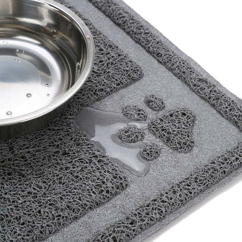 Suhaco Dog Food Mat Cat Litter Tray Mats Non-slip Waterproof Pet Bowl Placemat for Dogs and Cats (L) L - PawsPlanet Australia