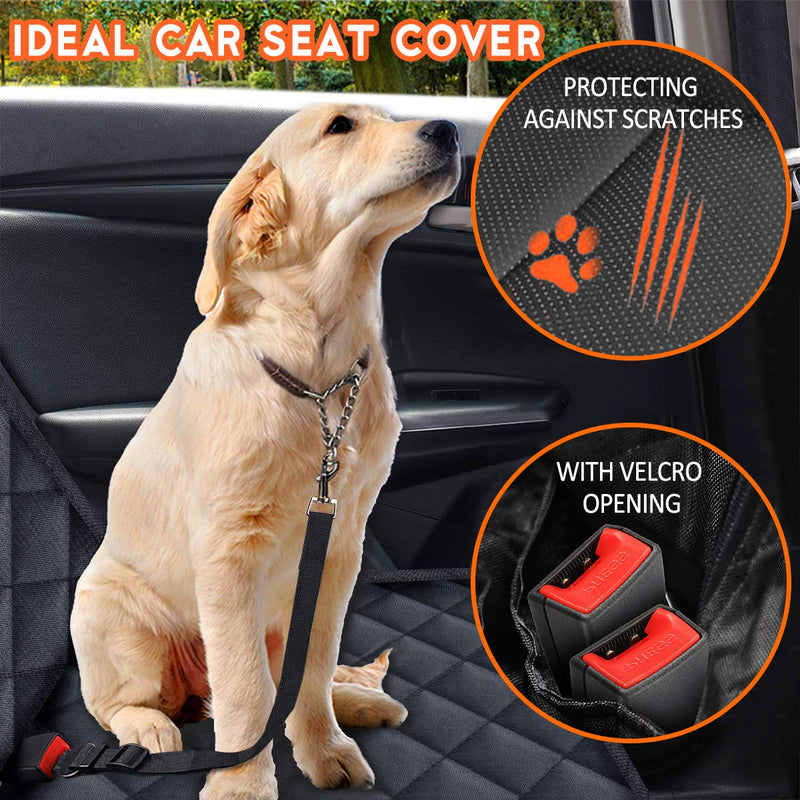 [Australia] - Dog Car Seat Cover, Dog Seat Cover for Back Seat Car Seat Protector for Dogs Pets Waterproof Pet Seat Cover with 2 Dog Seat Belts, Non-Slip Bench Seat Covers Armrest for Cars Trucks SUVs 