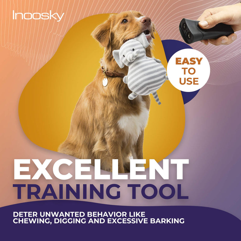 Inoosky Dog Barking Deterrent, Handheld Ultrasonic Dog Trainer - Stop Barking Devices Black - PawsPlanet Australia