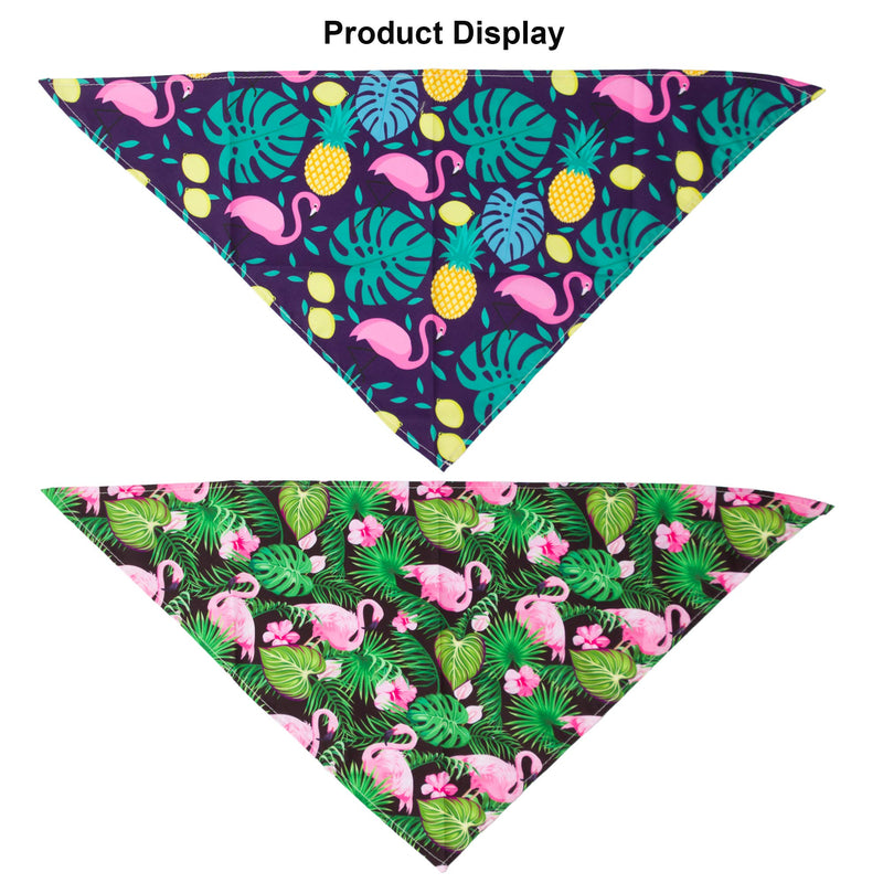 Summer Hawaii Dog Bandana, 6 Pack Holiday Dog Puppy Bandana Flamingo & Fruit Pattern Dog Triangle Scarf for Small Medium Dogs Pets - PawsPlanet Australia