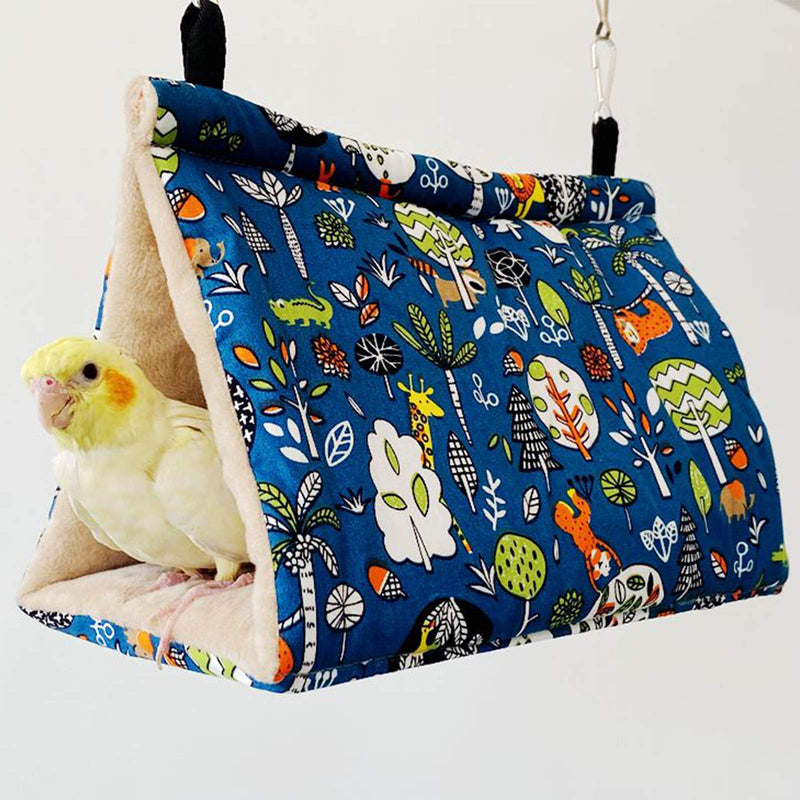 Bird Nest Winter Warm Habitat Handmade for Parakeets Cockatiels Finches Canaries Lovebirds,Super Weight-Bearing Parrot Hut House Hanging Hammock,Parrot Nest Swing Tent Bed Cave Cage S Blue - PawsPlanet Australia