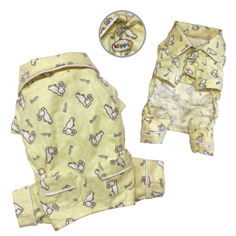 Dog/Puppy Hopping Bunny/Rabbit Flannel Pajamas/Bodysuit/Loungewear/Coverall/Jumper/Romper (SMALL) - PawsPlanet Australia